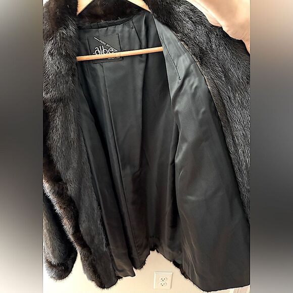 Vintage Furs by Albe Mahogany Mink Removable Hood Fur Coat Jacket Size L / XL - Picture 12 of 12